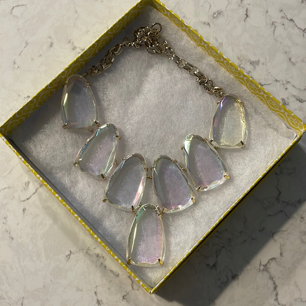 Kendra Scott Harlow statement necklace with clear transparent stones